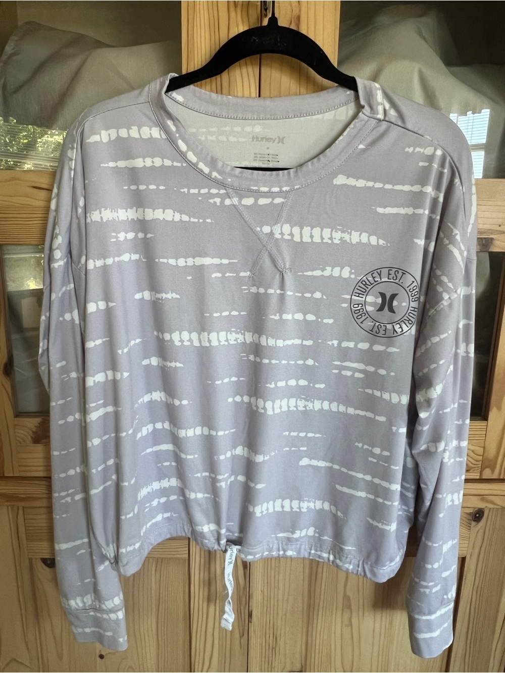 Hurley Lavender & White Tie-Dye Pullover with Logo